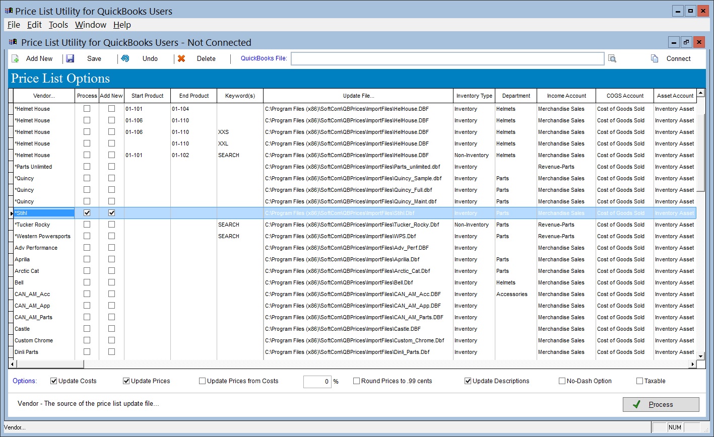 QuickBooks Price Update Utility